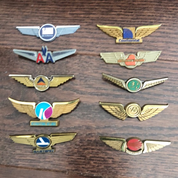 Vintage plastic airline lapel wings collection. Includes Eastern and Continental - Picture 1 of 7